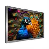Majestic Colorful Peacocks Harmony - Blue Peacock Wall Art