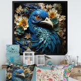 Majestic Flowerful Peacocks Harmony - Blue Peacock Wall Art