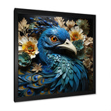 Majestic Flowerful Peacocks Harmony - Blue Peacock Wall Art