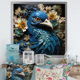 Majestic Flowerful Peacocks Harmony - Blue Peacock Wall Art