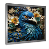 Majestic Flowerful Peacocks Harmony - Blue Peacock Wall Art