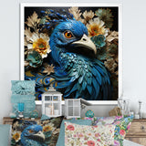Majestic Flowerful Peacocks Harmony - Blue Peacock Wall Art