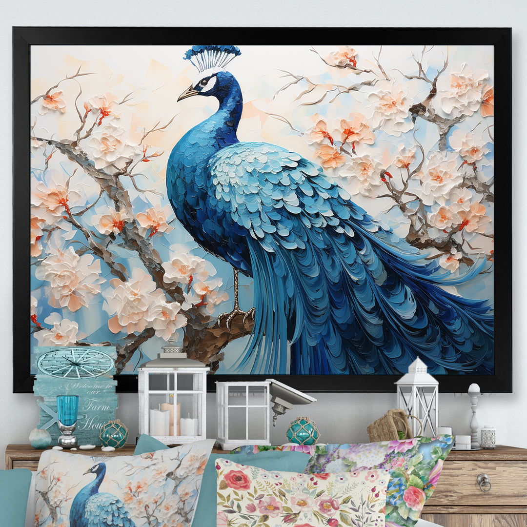 Flower Peacock S Vibrant Display - Peacock Home Decor Art