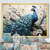 Flower Peacock S Vibrant Display I - Animals Canvas Wall Art