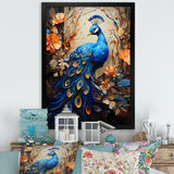 Majestic Blooming Plumage Peacock - Peacock Living Room Wall Art