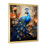 Majestic Blooming Plumage Peacock - Peacock Living Room Wall Art