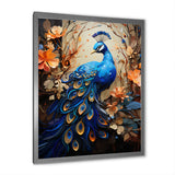 Majestic Blooming Plumage Peacock - Peacock Living Room Wall Art
