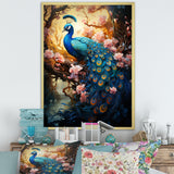 Fantasy Peacock In Enchanted Blooms - Peacock Canvas Wall Art