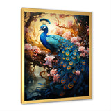 Fantasy Peacock In Enchanted Blooms - Peacock Canvas Wall Art