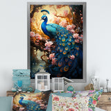 Fantasy Peacock In Enchanted Blooms - Peacock Canvas Wall Art