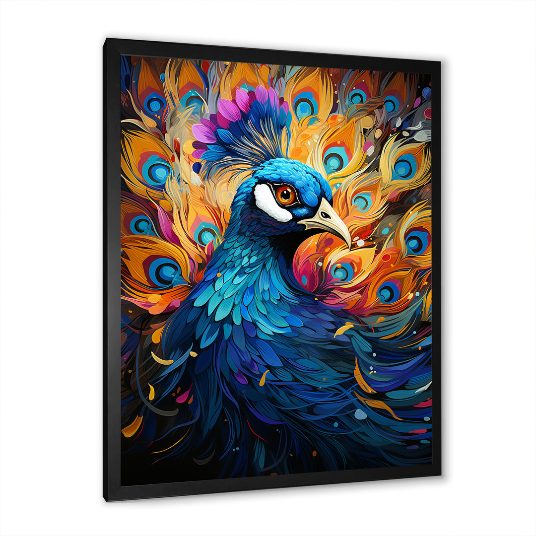 Peacocks Royal Plumage - Peacock Framed Canvas Art