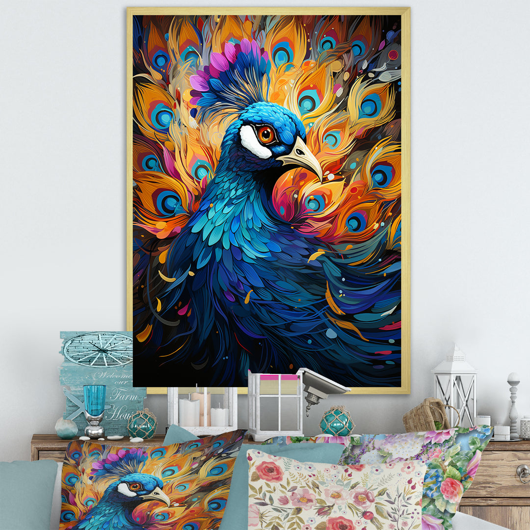 Peacocks Royal Plumage - Peacock Framed Canvas Art