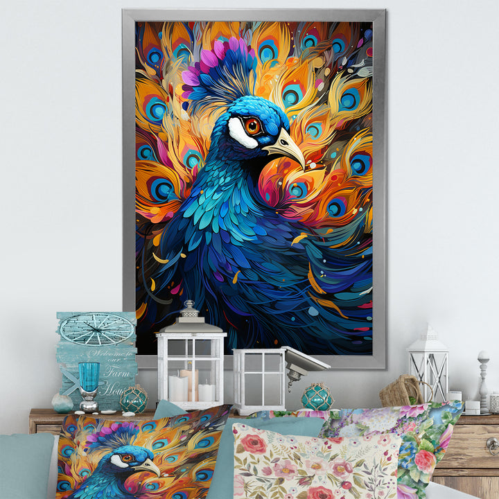 Peacocks Royal Plumage - Peacock Framed Canvas Art