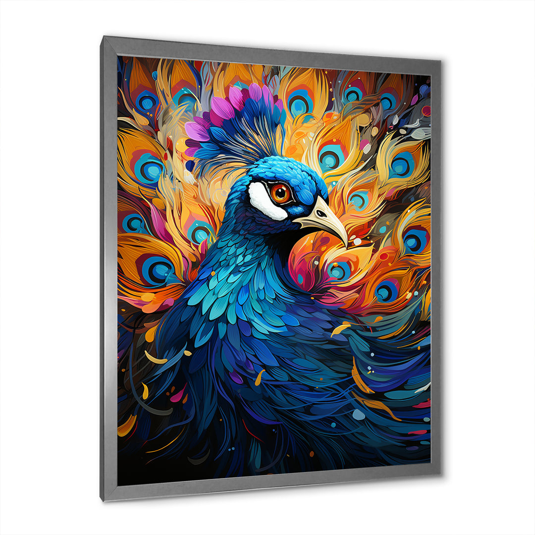 Peacocks Royal Plumage - Peacock Framed Canvas Art