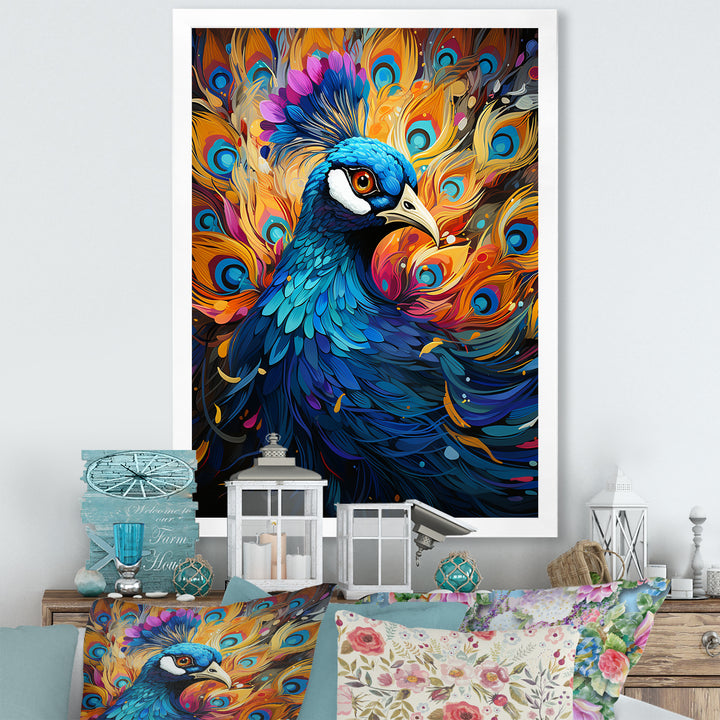 Peacocks Royal Plumage - Peacock Framed Canvas Art