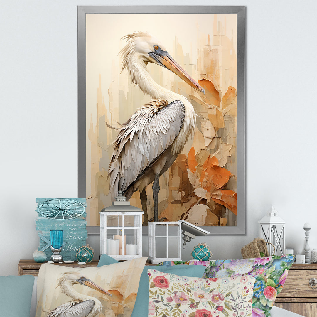Pelican S Tranquil Perch - Pelican Canvas Wall Art