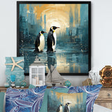 Penguin Couple Elegance In Snow - Penguin Bedroom Wall Art