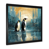 Penguin Couple Elegance In Snow - Penguin Bedroom Wall Art