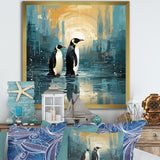 Penguin Couple Elegance In Snow - Penguin Bedroom Wall Art