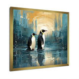 Penguin Couple Elegance In Snow - Penguin Bedroom Wall Art