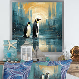 Penguin Couple Elegance In Snow - Penguin Bedroom Wall Art