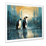 Penguin Couple Elegance In Snow - Penguin Bedroom Wall Art