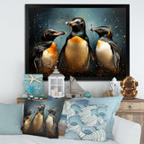 Chill And Chic Penguins - Penguin Canvas Wall Art
