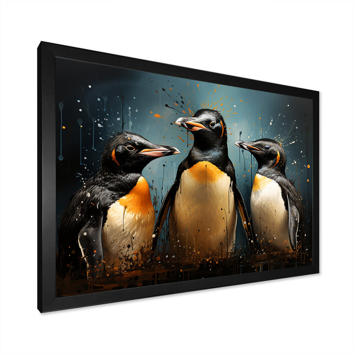 Chill And Chic Penguins - Penguin Canvas Wall Art