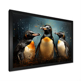 Chill And Chic Penguins - Penguin Canvas Wall Art