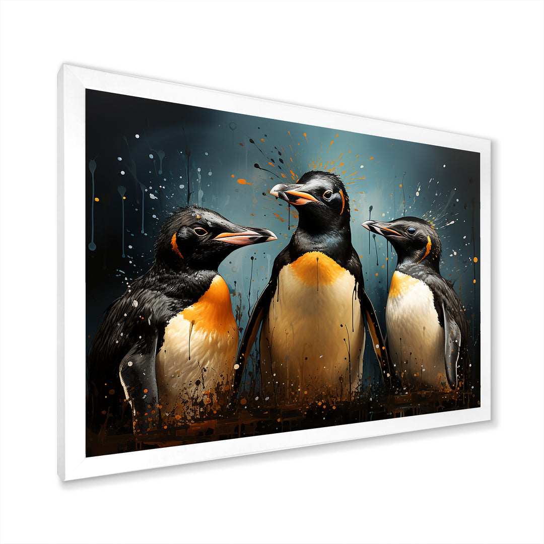 Chill And Chic Penguins - Penguin Canvas Wall Art