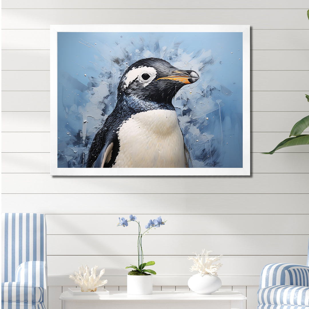 Minimalism Penguin Portrait - Penguin Wall Art Prints