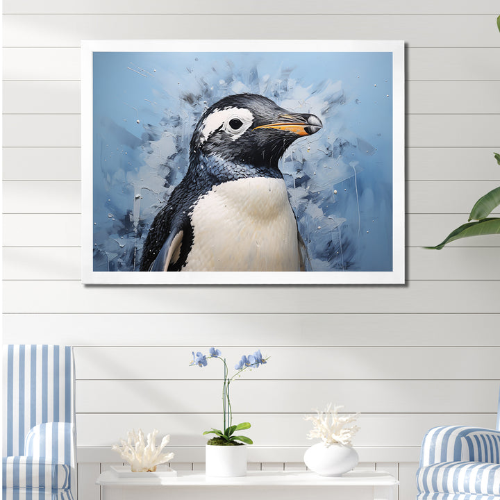 Minimalism Penguin Portrait - Penguin Wall Art Prints