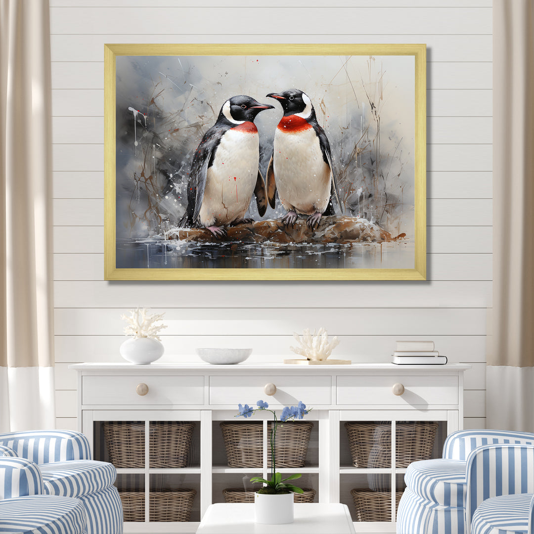 Penguin Dreamscape - Penguin Framed Canvas Art