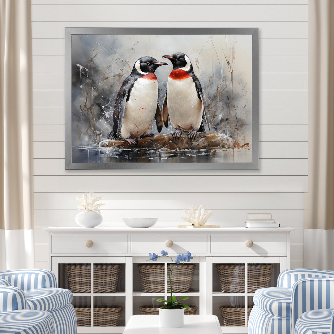 Penguin Dreamscape - Penguin Framed Canvas Art