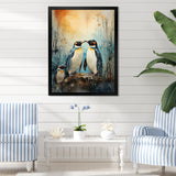 Snowy Penguin Family Wonders - Penguin Home Decor Art