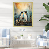 Snowy Penguin Family Wonders - Penguin Home Decor Art