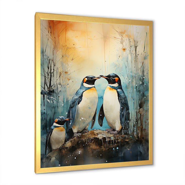 Snowy Penguin Family Wonders - Penguin Home Decor Art