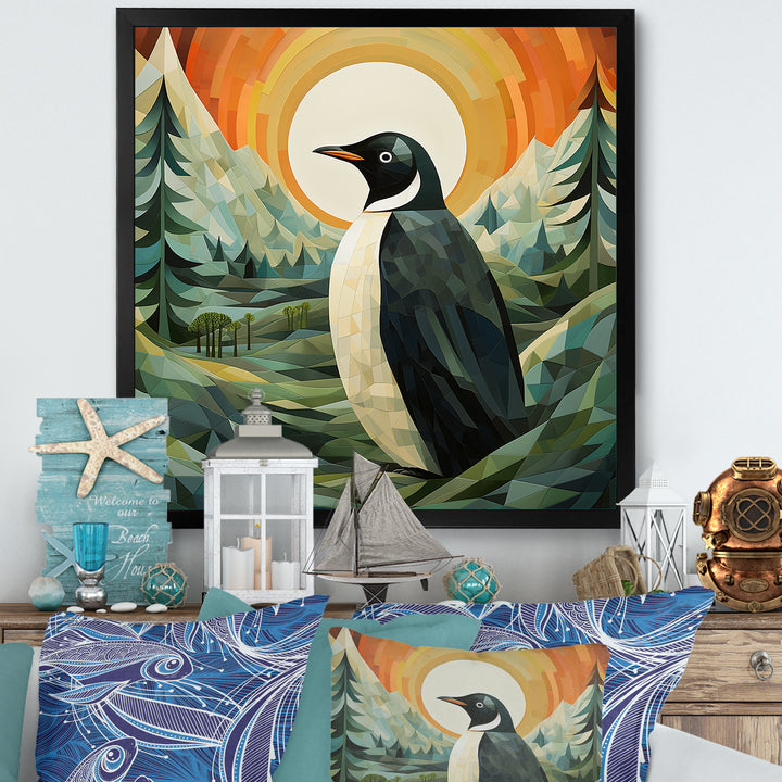 Penguin Forest At Sunset - Penguin Wall Decor