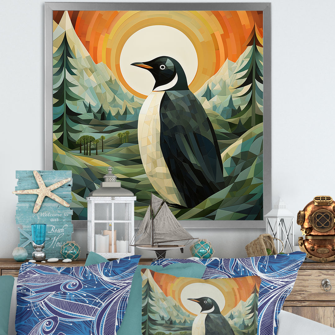 Penguin Forest At Sunset - Penguin Wall Decor