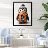 Playful Penguin Toy - Penguin Framed Canvas Art