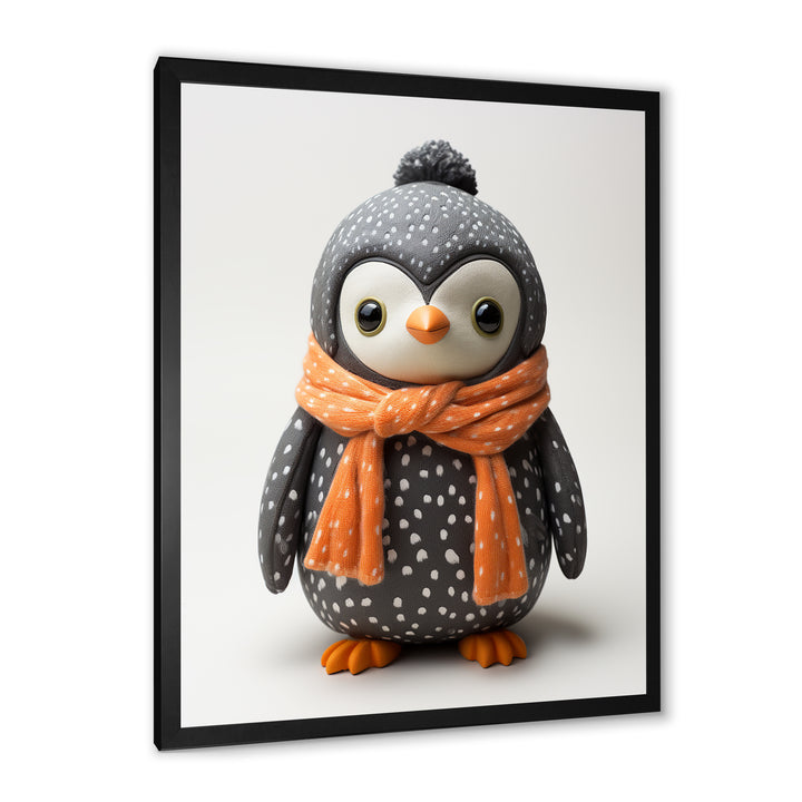 Playful Penguin Toy - Penguin Framed Canvas Art