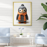 Playful Penguin Toy - Penguin Framed Canvas Art