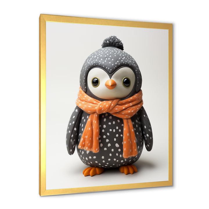 Playful Penguin Toy - Penguin Framed Canvas Art
