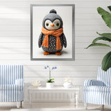 Playful Penguin Toy - Penguin Framed Canvas Art