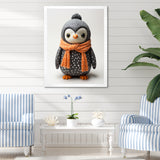 Playful Penguin Toy - Penguin Framed Canvas Art