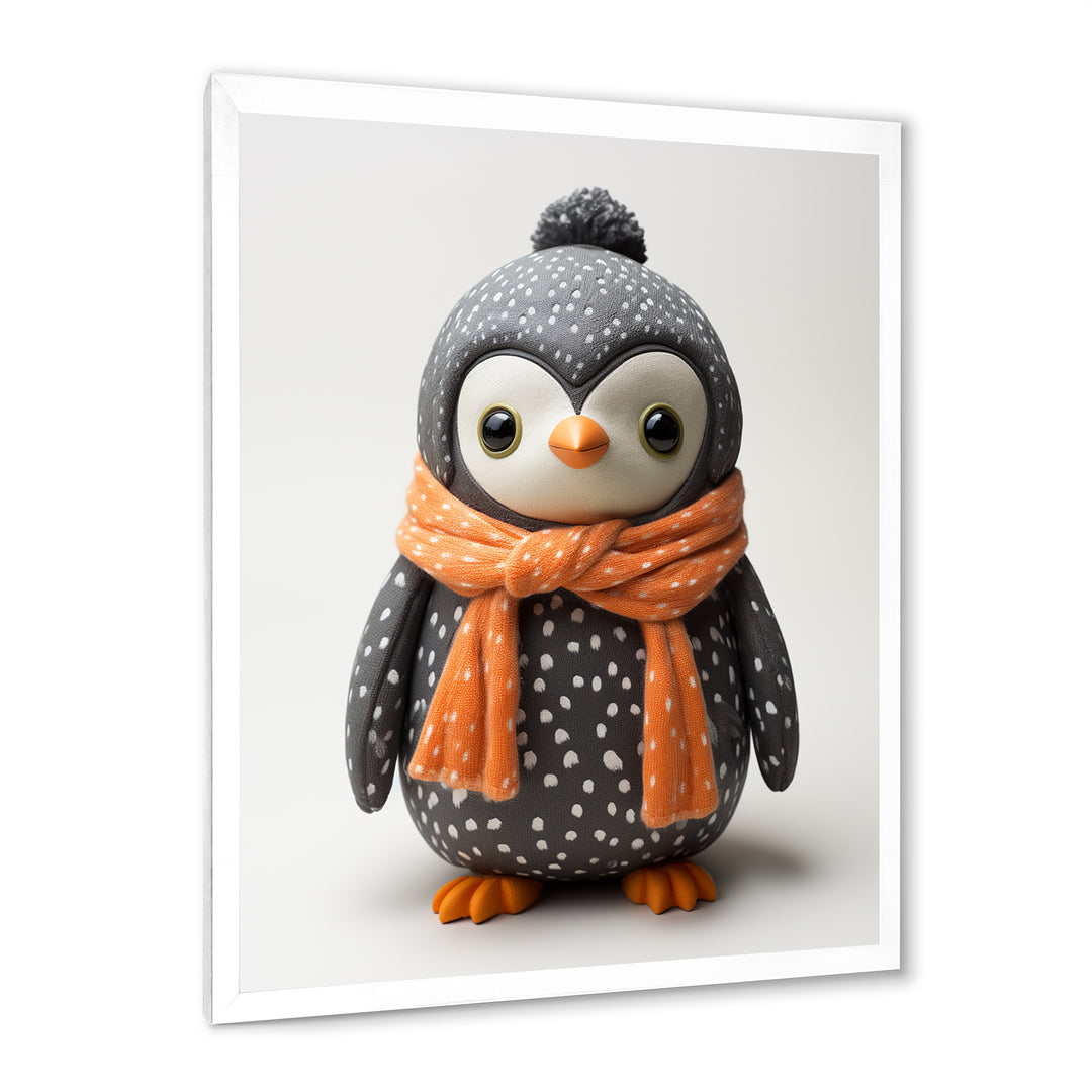 Playful Penguin Toy - Penguin Framed Canvas Art