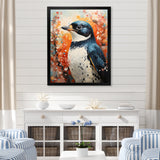 Curious Flower Penguin Scenery - Penguin Large Canvas Wall Art