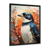 Curious Flower Penguin Scenery - Penguin Large Canvas Wall Art