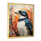 Curious Flower Penguin Scenery - Penguin Large Canvas Wall Art