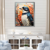 Curious Flower Penguin Scenery - Penguin Large Canvas Wall Art